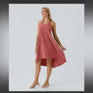 NWT HALARA BREEZEFUL RACERPOCKET HIGH LOW FLOWY MIDI CASUAL DRESS -Large SKU:233